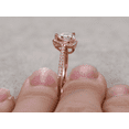 thumbnail image 5 of HeartsAndYou 1ct Heart Cut Moissanite Engagement Ring for Women 18k Rose Gold Over Silver Halo Heart Shape, 5 of 8