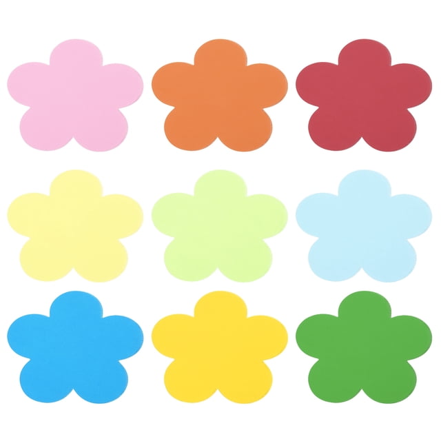 Unique Bargains Flower Cutouts Paper Flowers, Colorful Flower Cutout for Classroom Decoration Style 1, 72 Pack