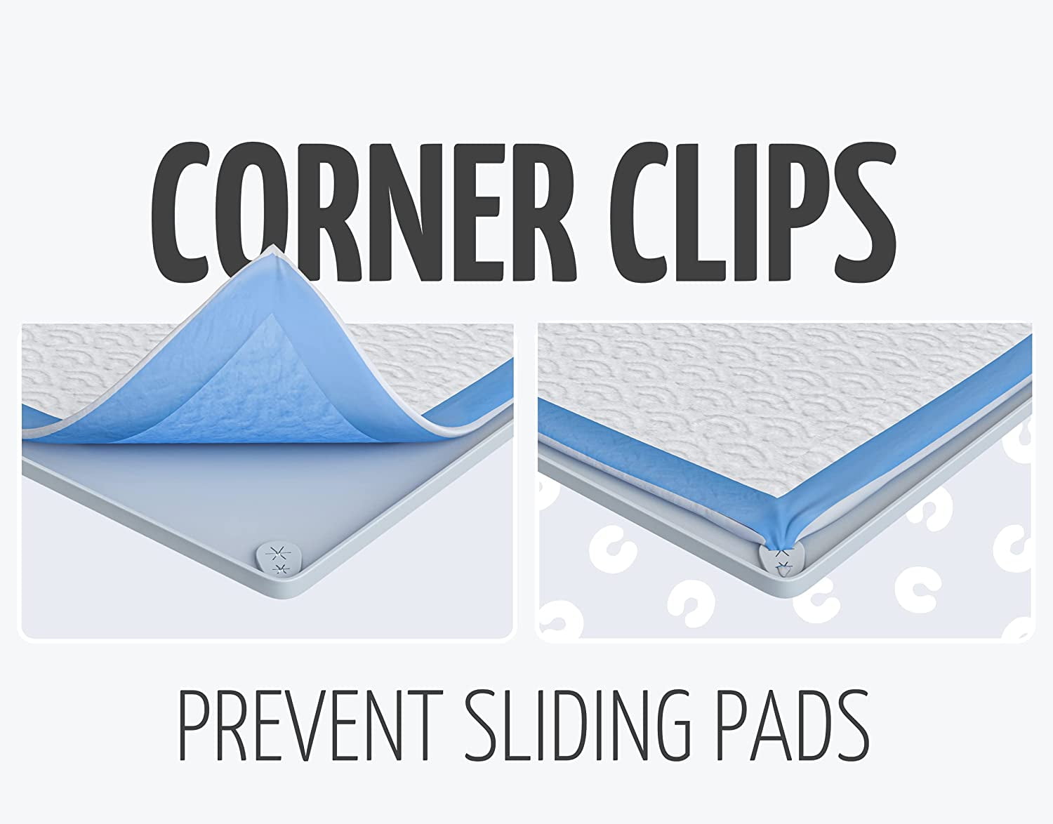 Skywin Pee Pad Holder - No Spill and Leaks Silicone Puppy Pad Holder, Secure 30 x 23 Inches Pee Pad, Grey