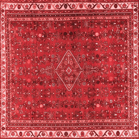 Ahgly Company Indoor Square Persian Red Traditional Area Rugs, 7' Square