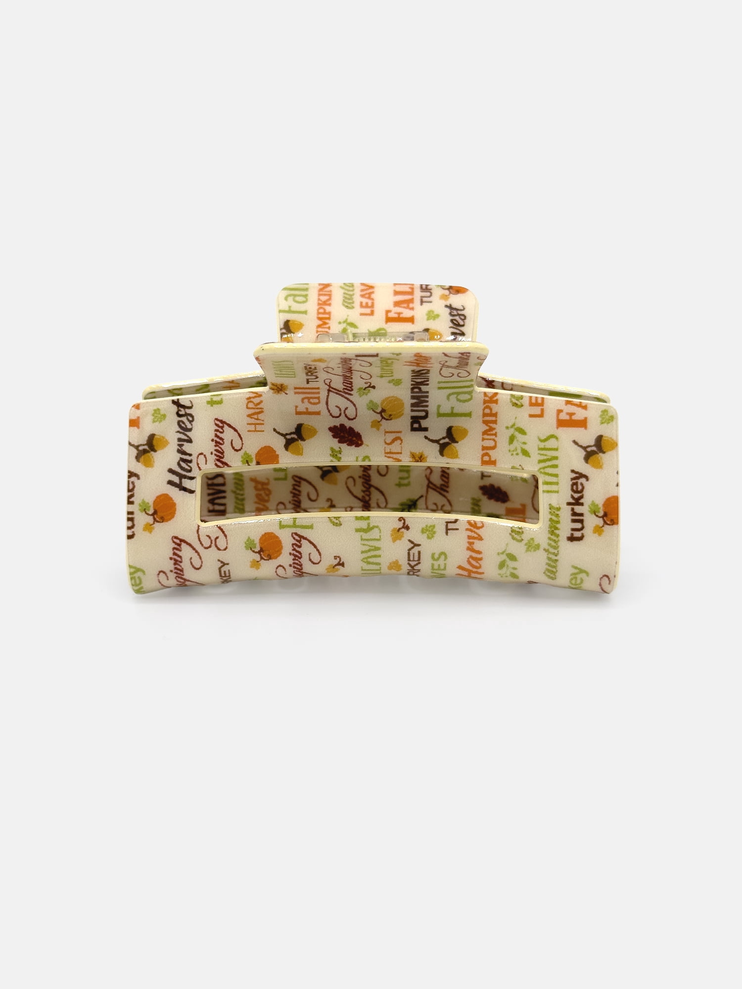 Way To Celebrate Fall Season Acrylic Hair Claw, Orange Multi