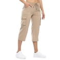 thumbnail image 7 of VBVC Women's Cargo Capri Pants with Pockets , Casual Summer Drawstring Knee Length Shorts , Ladies' Lightweight Outdoor Hiking Trousers for Women, Khaki , S-3XL, 7 of 7