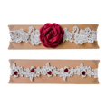 thumbnail image 4 of 2x de boda, liguero rosas, cinturón elástico hasta el muslo para mujeres, novia, Floral, niñas, de pierna nupciales para fiesta, perfecl Liga de encaje, 4 of 8