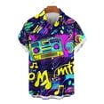 thumbnail image 4 of Wrtxtat Men's Hawaiian Shirts Lapel Short Sleeve Full Button Down Novelty Cruise Holiday Shirts Summer Holiday Vacation Beach Party Shirts Dark Blue S, 4 of 6