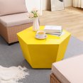 thumbnail image 2 of UPHA 28-inch Outdoor Concrete Coffee Table, Patio Hexagon Side Table for Outside Yard, Deck, Living Room, Bedroom, Lemon Yellow, 2 of 10