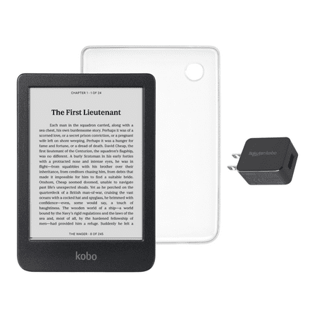 Kobo Clara BW eReader with Case Bundle (Clear Case, Case + AC Bundle)