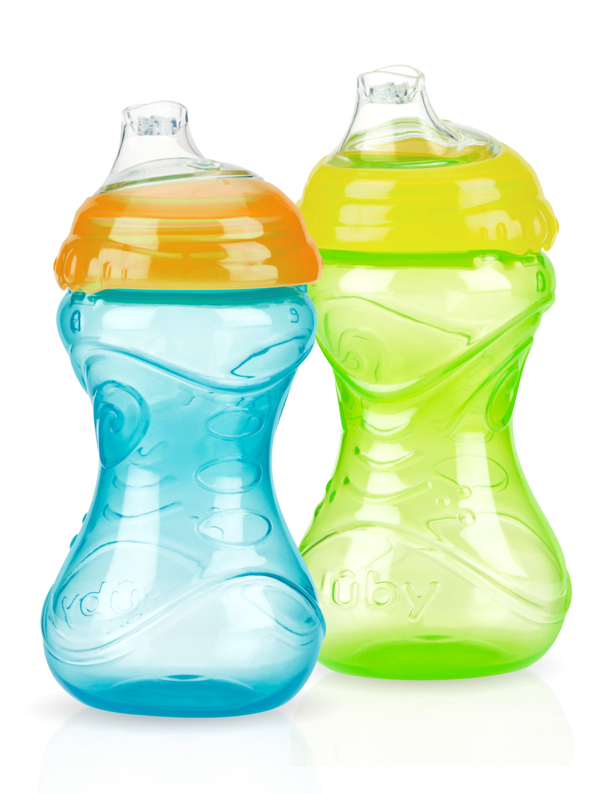 Nuby 10oz Clik-It Cup with Silicone Spout 2 Pack, Neutral Assortment