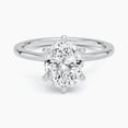 thumbnail image 2 of First Jewelry 14K White Gold Plated Solitaire Ring - 2 Ct Oval Cut Moissanite - Wedding Proposal Ring for Her - Party Wear Moissanite Ring - Casual Office Wear Ring for Women, 2 of 3