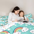 thumbnail image 5 of Homewish Funny Cloud Rainbow Bedding Comforter Set, Kawaii Cartoon Stars Twin Comforter Sets, Teens Kids Boys Girls Reversible Bedding Set, Super Cozy Room Decor, 2-Piece, 5 of 8