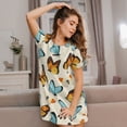 thumbnail image 3 of Naloa Butterflies Print Women Nightgowns,Womens Loungewear,Short Sleeve Sleepwear,Comfy Ladies Nightdress, 3 of 6