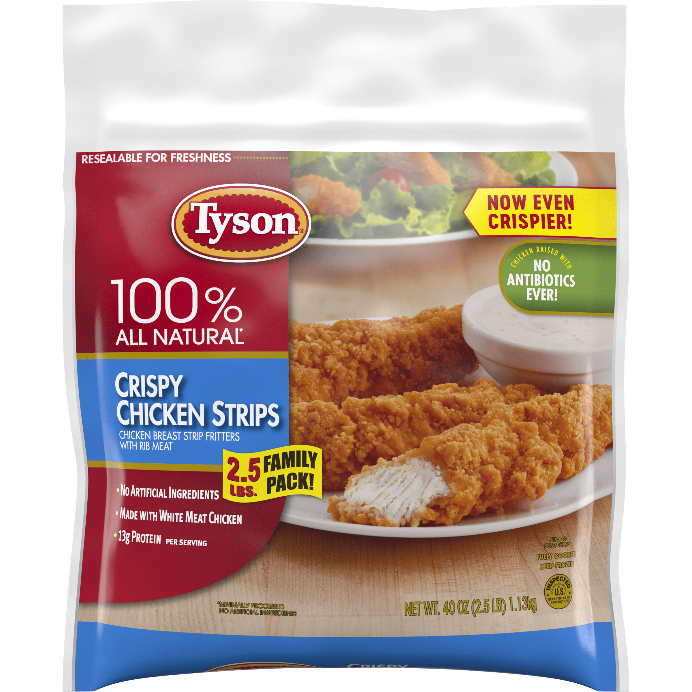 Tyson® Fully Cooked Crispy Chicken Strips, 40 oz. (Frozen) - Walmart