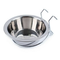 4.3" Stainless Steel Hanging Pet Bowls - Dual Food & Water Feeder for Bird Cages, Dog Crates & Small Pets - Non-Spill Design for Parrots, Cats, Rabbits & Small Dogs