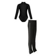 thumbnail image 2 of TiaoBug Kids Girls Gymnastics Dance Outfit Long Sleeve Leotard And Sparkly Rhinestones Tights Set B Black 11-12, 2 of 5