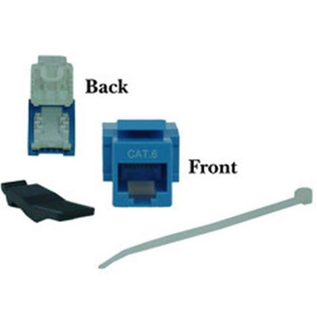 Cat6 Keystone Jack Blue Toolless RJ45 Female