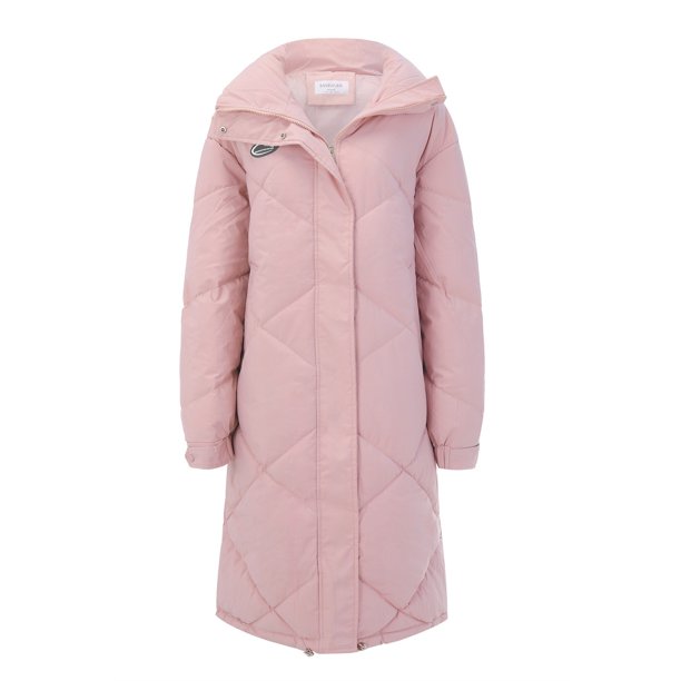 Gibobby Chamarra ligera mujer larga, chamarra de invierno para mujer, de longitud larga, acolchada, chamarra pesado para mujer(Rosa,XG)