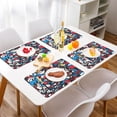 thumbnail image 2 of Wobogo Red Blue Graffiti Pattern Placemats Coasters Set of 1 Heat-resistant Non-slip Easy to Clean Square Dinner Plate Mat, 2 of 8