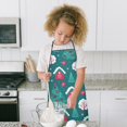thumbnail image 4 of Dark Green Christmas Tree and House Pattern Kids Aprons for Girls and Boys,Adjustable Neck Strap Toddler Aprons for Kids Cooking Baking, 4 of 7