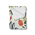 thumbnail image 2 of Hello Soft Flannel Fleece Throw Blanket, Brush Lettering Designed Calligraphy Print of Hello on Colorful Floral Background, Cozy Plush for Indoor and Outdoor Use, 60" x 80", Multicolor, by Ambesonne, 2 of 5