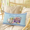 thumbnail image 4 of Easter Pillow Covers, Linen Long Throw Pillow Case, Gnomes Colorful Dots Eggs Truck Flowers Blue Plaid Holiday Pillow Protector Decorative Cushion Cover for Living Room/Bedroom 20" x 30", 4 of 8