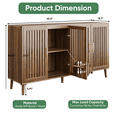 thumbnail image 3 of Smuxee Modern Farmhouse Buffet Cabinet with Storage, 4-Door Kitchen Sideboard, Walnut, 3 of 8