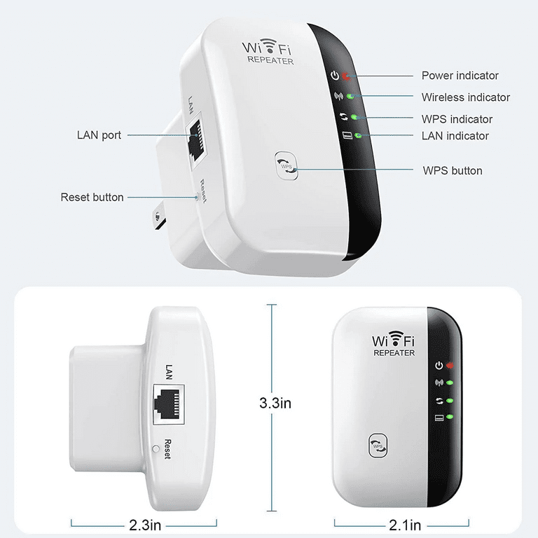 Emlimny WiFi Extender Signal Booster Up to 3000 sq.ft and 30 Devices, WiFi  Booster Range Extender, Wireless Internet Wifi Repeater, Long Range  Amplifier with Ethernet Port, Access Point, 1-Key Setup 