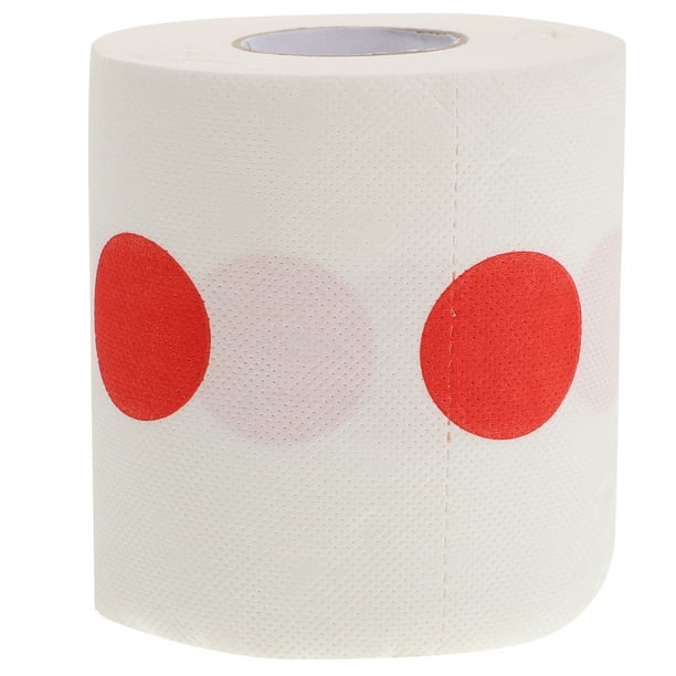 Rollo de papel higiénico con estampado de lunares rojos y bandera japonesa para decoración festiva y de baño Tejido absorbente y decorativo