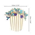 thumbnail image 2 of Unique Bargains 1 Pc Women's Portable Butterfly Rhinestones Side Comb for Parties Blue Alloy, 2 of 4