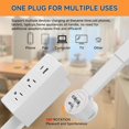 thumbnail image 4 of 2 Pack 180° Rotating Protector Power Strip with USB-A/USB-C Convertible Electrical Outlet Extender Stick with 2 AC Outlets Wall Plug Adapter - Ideal for Behind Couch, Desk, Bed, Office - No Drill, 4 of 6