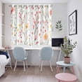 thumbnail image 5 of Elegant Spring Floral Kitchen Curtains 72 Inch Length, Botanical Summer Flowers Grommet Top Bedroom Living Room Curtains, Light Filtering Cafe Curtain Drapes 2 Panels Set 104''x72'', 5 of 9