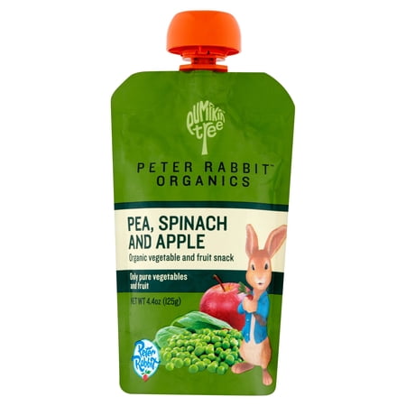 Pumpkin Tree Peter Rabbit Organics Pea, Spinach and Apple Snack, 4.4 oz, 10 pack