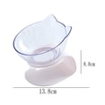 thumbnail image 2 of 15°Elevated Cat Food Bowls , Raised Cat Transparent Plastic Bowl with Stand,Anti Vomiting cat Bowl Neck Support Single Bowl White, 2 of 5