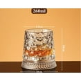 thumbnail image 3 of 360 Degree Rotating Whiskey Glass, Spinning Cocktail Glass with Stable Decoupled Base, Old Fashioned Crystal Cut Drinking Glassware, Stress Relief Function, Unique Whiskey Gift for Husband Father, 3 of 8