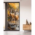 thumbnail image 2 of Window Privacy Film Orange Autumn Deer Stained Glass Window Film Decorative Sun Block Window Cover Vintage Forest River Window Clings Static Adhesive Sticker for Bathroom 35.4"x78.7", 2 of 6