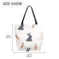 thumbnail image 5 of FORMRS Womens Canvas Tote Bag with Zipper Inner Pocket Shoulder Handbag, Bunnies and Carrots, 5 of 7