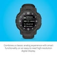 thumbnail image 5 of Garmin Instinct Crossover Solar, Rugged Hybrid Smartwatch with Solar, Analog Hands and Digital Display, Graphite, 5 of 6
