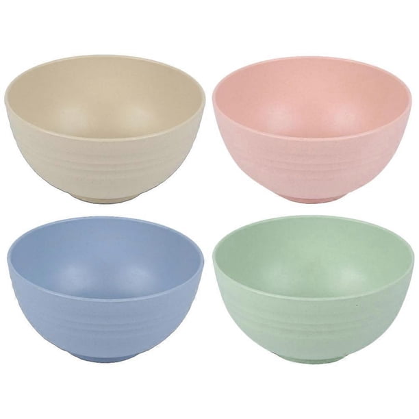 4pcs Unbreakable Cereal Bowls Reusable Bowl Cereal Rice Bowls Dinner Bowls Oatmeal Salad Bowls