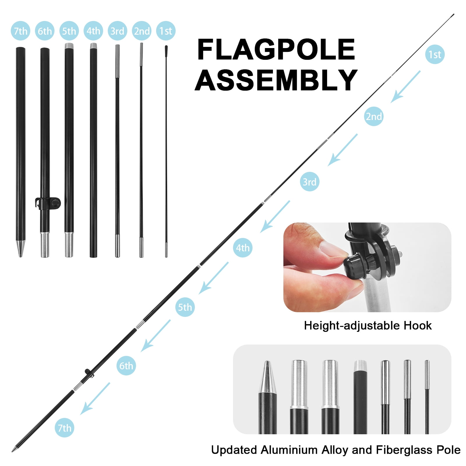 QSUM Car Repair Windshield Repair Feather Flag with Flag Pole Kit and Ground Spike, 8.2FT Car Repair Windshield Repair Windless Flag Banner Sign Business for Outdoor Advertising Sign Decoration Displa