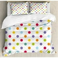 thumbnail image 3 of Kids Duvet Cover Set Twin Size, Vintage Polka Dots in Pastel Colors on Blank Background Cheerful Design Illustration, Decorative 2 Piece Bedding Set with 1 Pillow Sham, Multicolor, by Ambesonne, 3 of 3