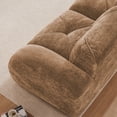 thumbnail image 6 of 110"Boneless Sofa with Tufted, Soft Velvet Fabric, Modular Sectional Couches, 32D High Density Sponge, Anti-Slip Design, Ergonomic Design Bottom, No Assembly Required, For Study, Home Theater(Camel), 6 of 11