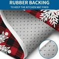 thumbnail image 4 of Red Christmas Snowflake and Plaid Pattern Bathroom Rugs Sets 3 Piece,Toilet Cover Set,Absorbent Non Slip Bathroom Mats Sets with U-Shaped Contour Rug Toilet Rug Set, 4 of 5
