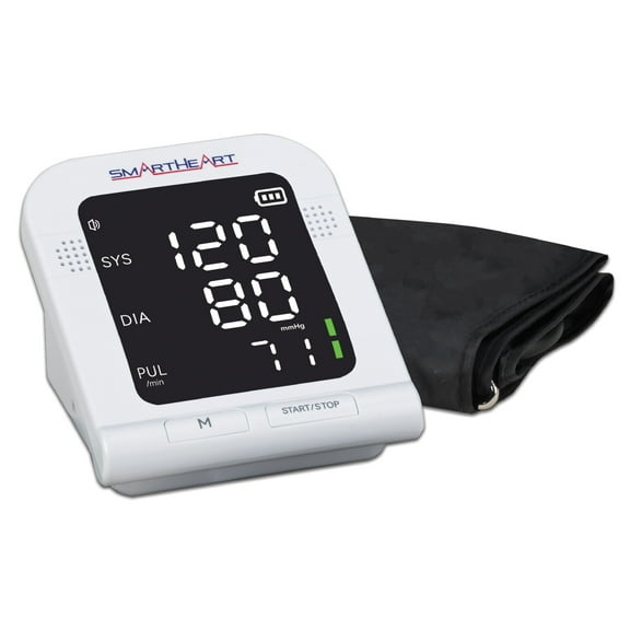SmartHeart Blood Pressure Monitor | Wide-range Upper Arm Cuff | Audible English Spanish Instructions and Results for Visually Impaired | 199-Reading Memory
