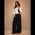 thumbnail image 4 of Pantalones Deportivos de Pierna para Mujer, Cintura Alta, Holgados, con Cordón Interior y Pierna Recta. Negro S, 4 of 10