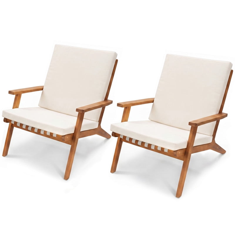 Vineego Adirondack Chairs with Cushions Set of 2, PE All-Weather Outdoor Chairs for Patio, Poolside & Backyard