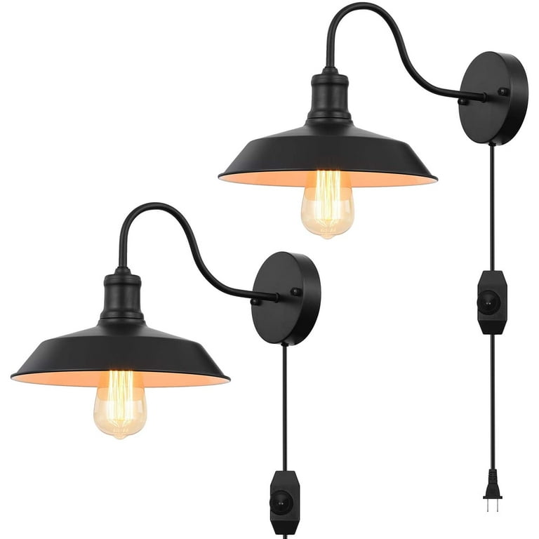 Farmhouse plug in wall sconce outlet