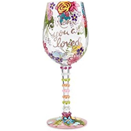 

Sichuan Lolita Mom You are Loved Hand Painted Wine Glass 1 Count (Pack of 1) Multicolor