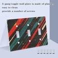 thumbnail image 3 of Yayeee Toggle Light Switch Wall Plate 3-Gang 6.37"x4.48" Decorative Outlet Cover, Green Stars Abstract, 3 of 7