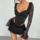 thumbnail image 1 of Camisola moldeadora de cintura con lazo sin espalda informal de encaje para mujer, top de poliéster, 1 of 4