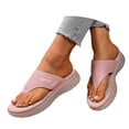 thumbnail image 2 of Women's Thong Beach Flip Flops, Thick Sole Casual Summer Sandals,Pink,US:8, 2 of 5
