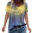 thumbnail image 3 of Femmes Été Imprimé Manches Courtes O Tee-Shirt Tops, 3 of 5