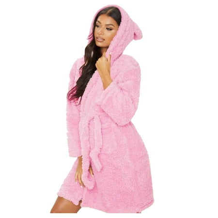 

Ladies Casual Solid Color Plush Ear Tie Pajamas Women Casual Solid Plush Ear Hooded Strap Pajamas Cardigan Coat Long Sleeve Shirts for Women Reduced Price and Clearance Sale